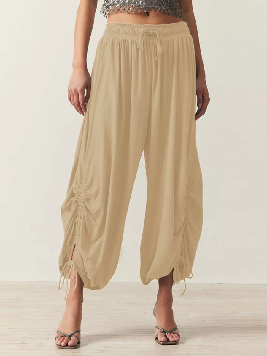 bohemian harem pants in Rose Red with N/A