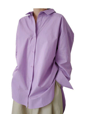 button-down shirt in Black with collared and long sleeve