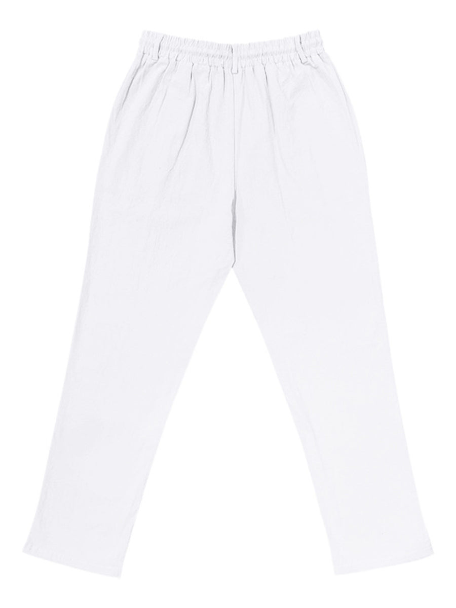 Men's Full Size Drawstring Button-Front Pants in Khaki with button-front detail