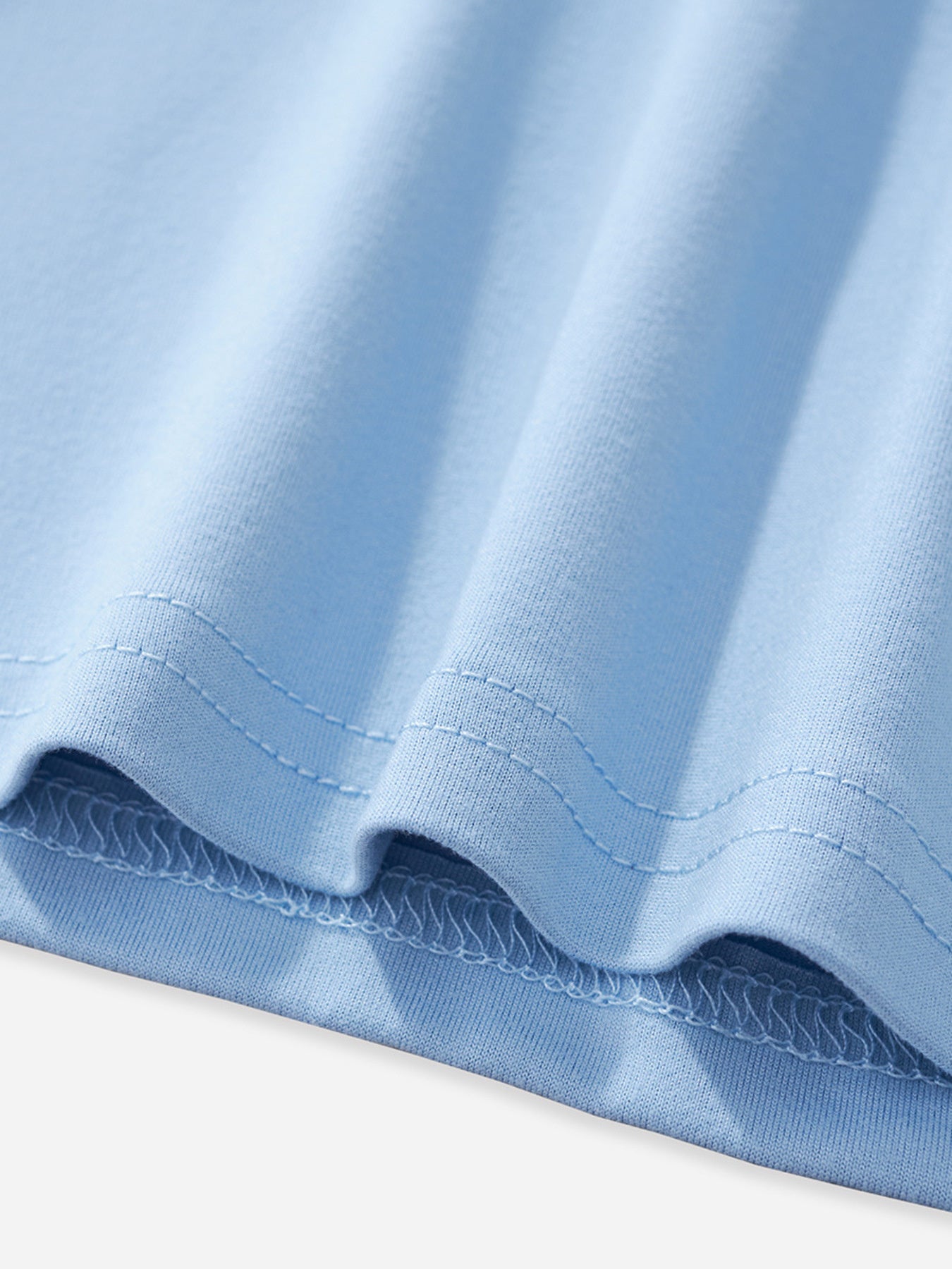 Light blue toddler t-shirt with double-stitched hem detail