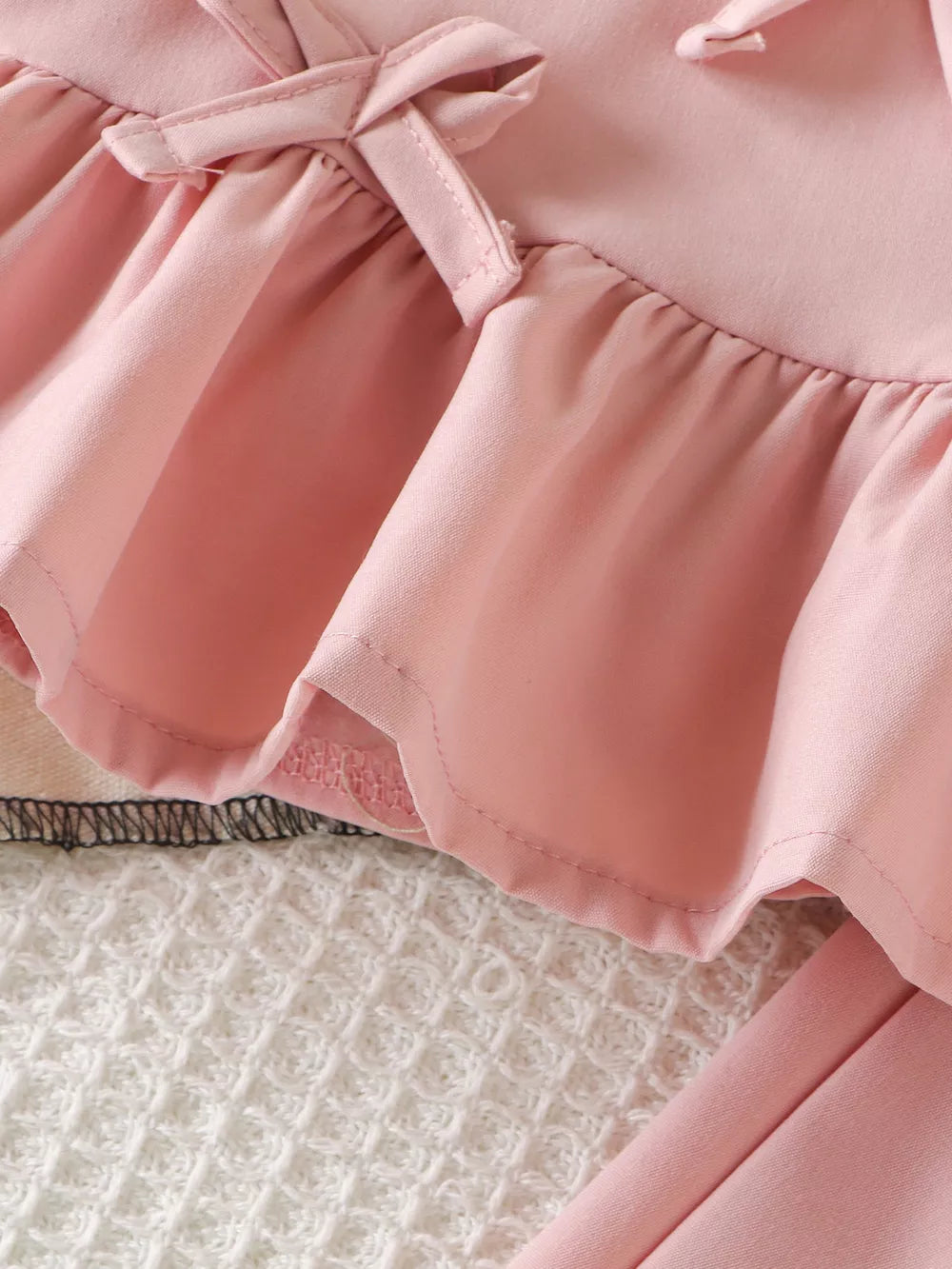 Pink with Children's Ruffled Hem Tank And Pants Set in Pink
