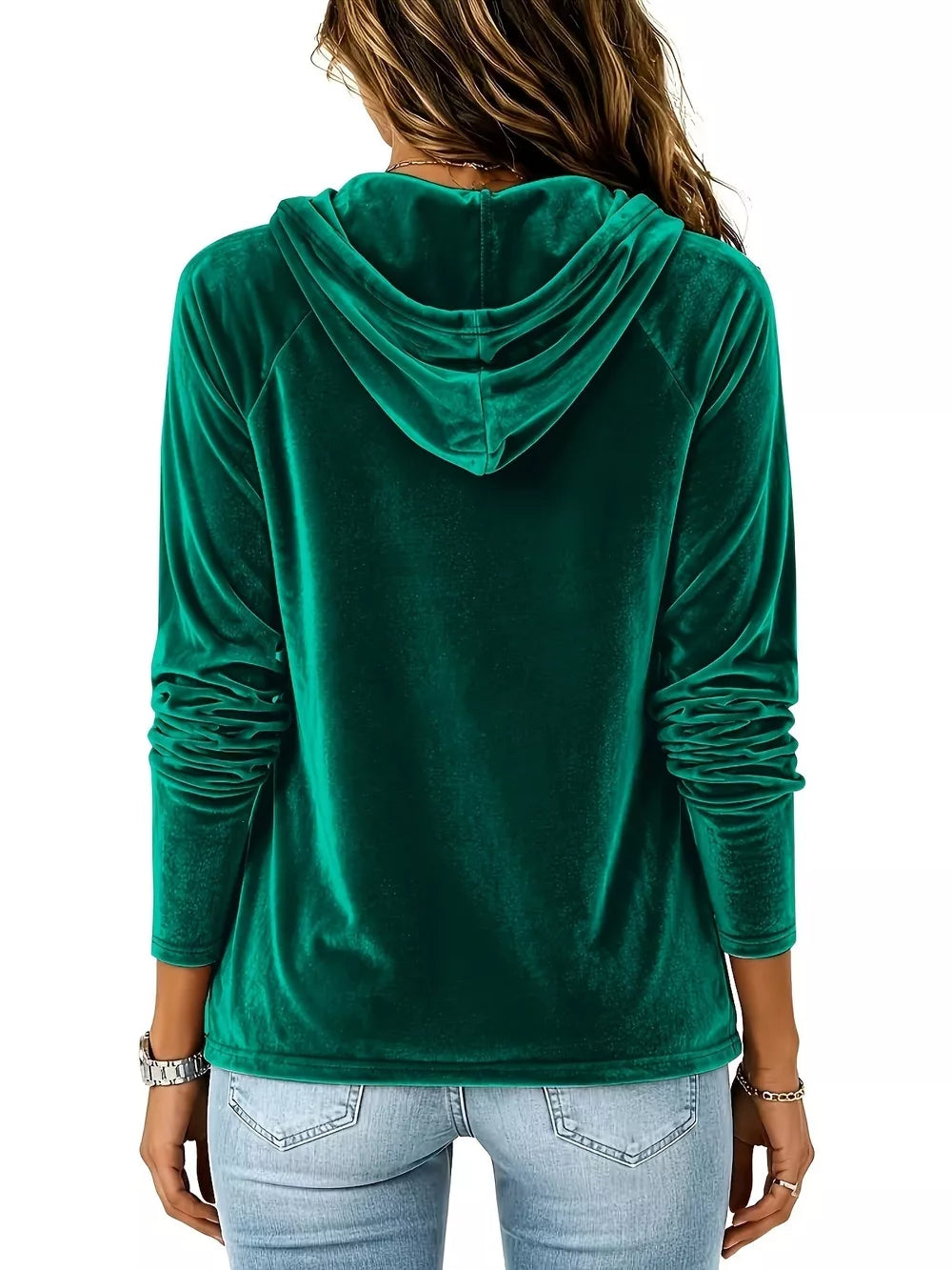 100% polyester Care instructions: Machine wash cold pullover hoodie in Green with regular silhouette