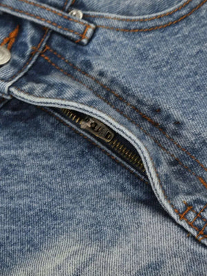 Men's Vintage Wash Wide Leg Denim Capris option 6