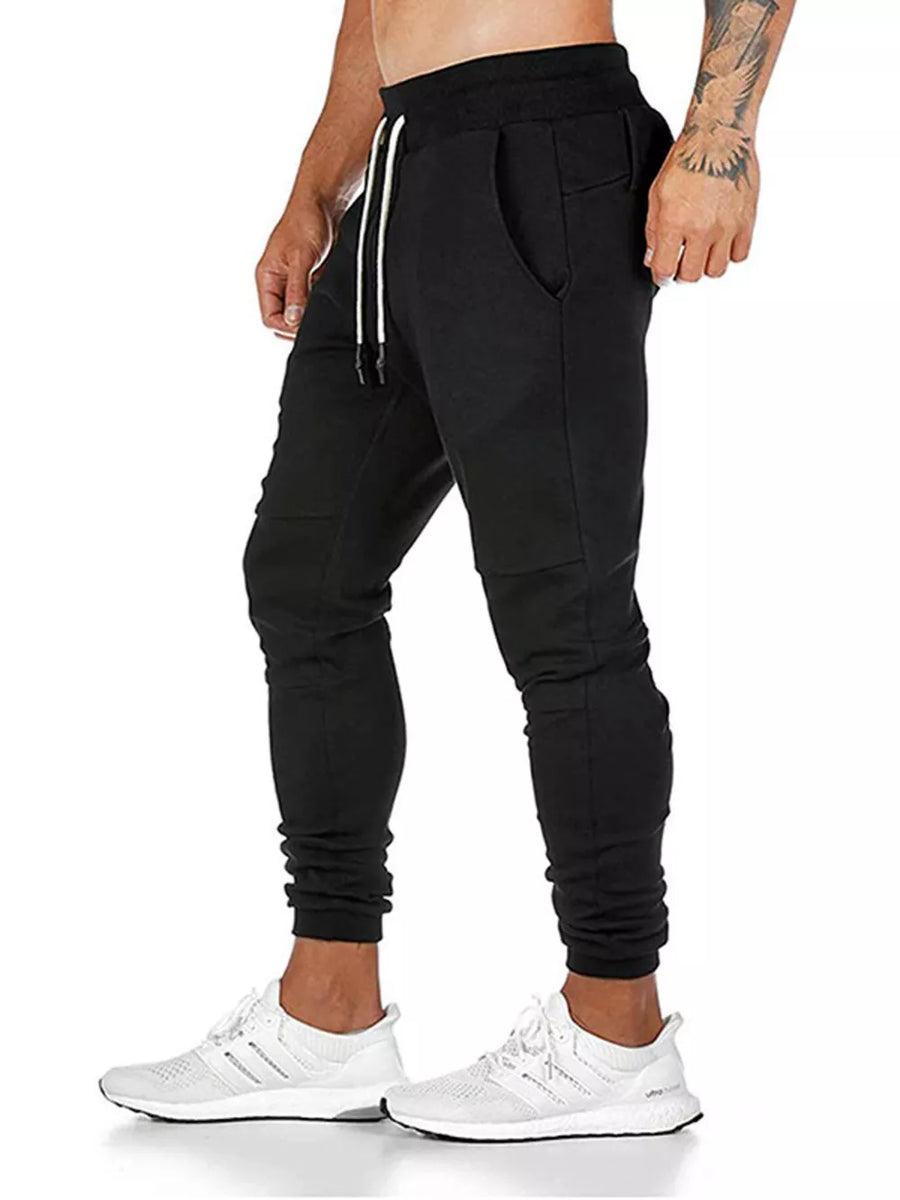 Grey Men's Drawstring Slim Fit Joggers