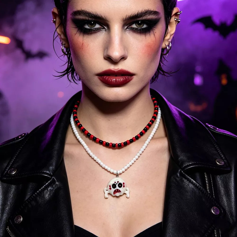 necklace in red featuring double-layered and N/A fit