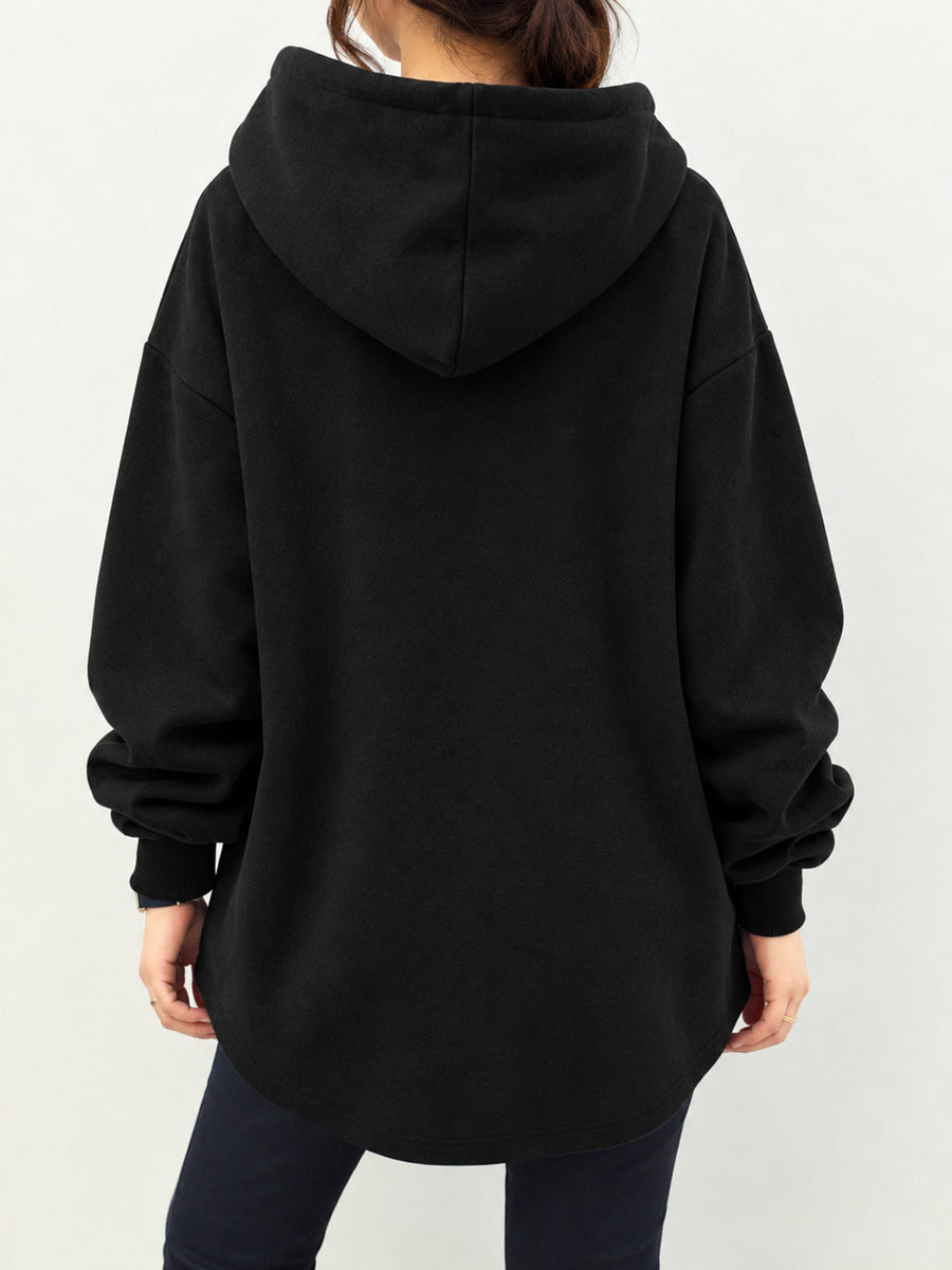 Polyester Care instructions: Machine wash cold pullover hoodie in Blue with oversized silhouette