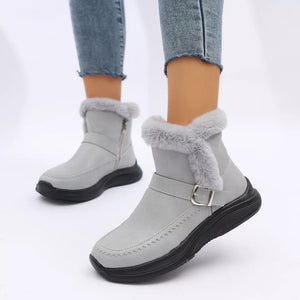 boots in light gray featuring faux fur lining and regular fit