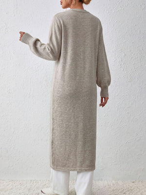 Black cardigan with maxi and button-front