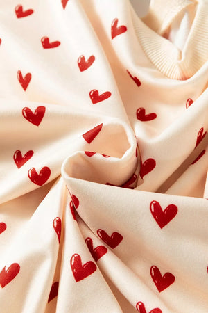 Heart Print Round Neck Long Sleeve Sweatshirt option 6