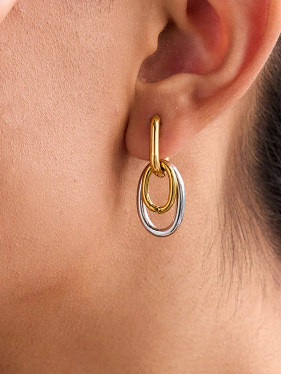 Stainless Steel earrings in silver with hoop silhouette