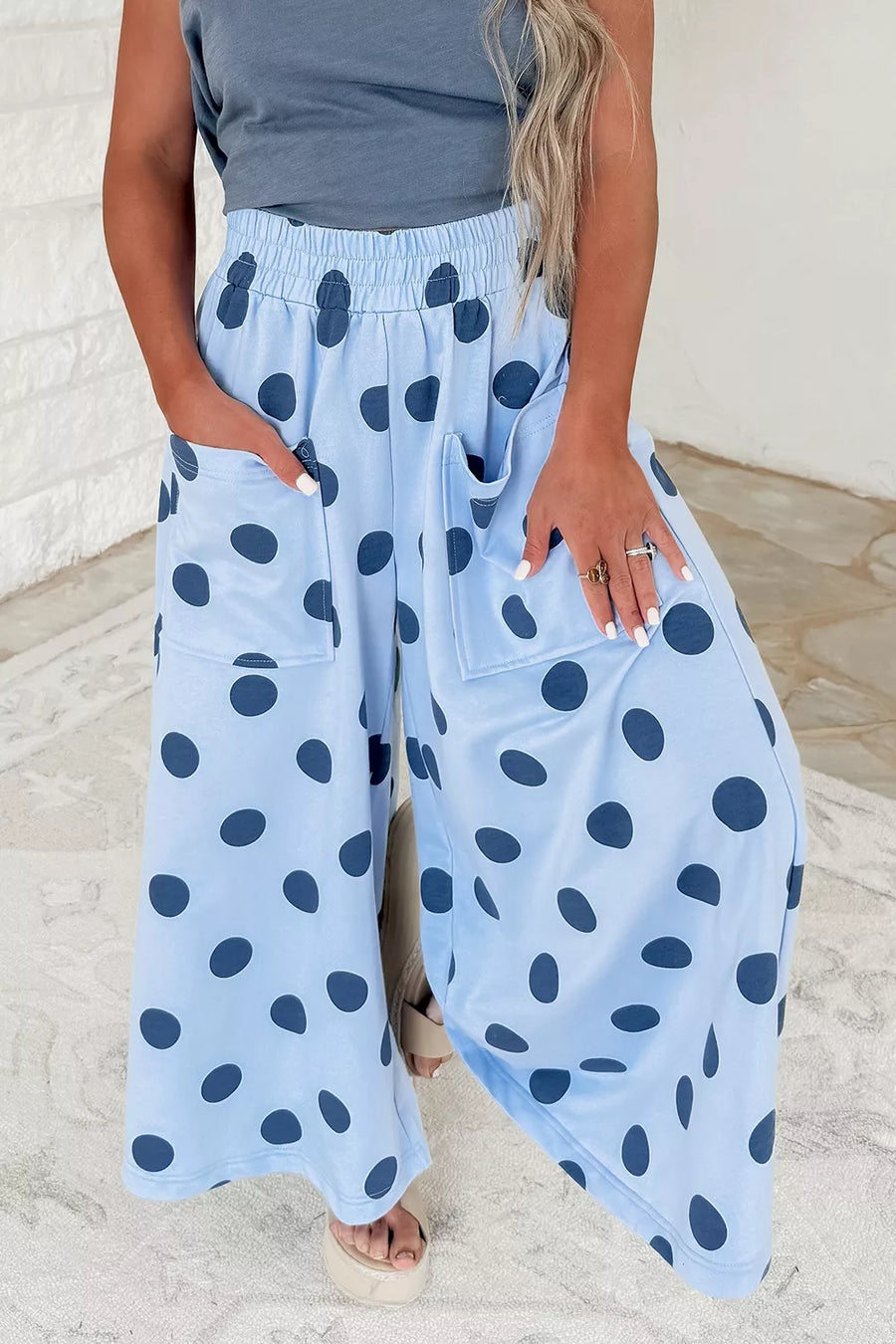 Polka Dot Wide Leg Casual Pants option 3