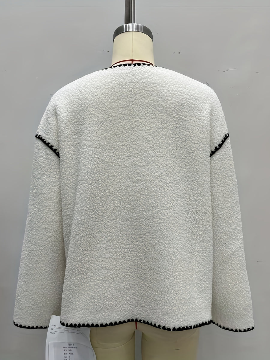 classic jacket in White with round neck