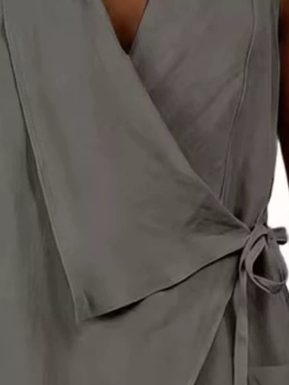 Tie Detail Sleeveless Top in Green with tied