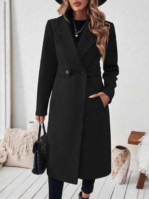 Dark Gray straight overcoat with notch lapel