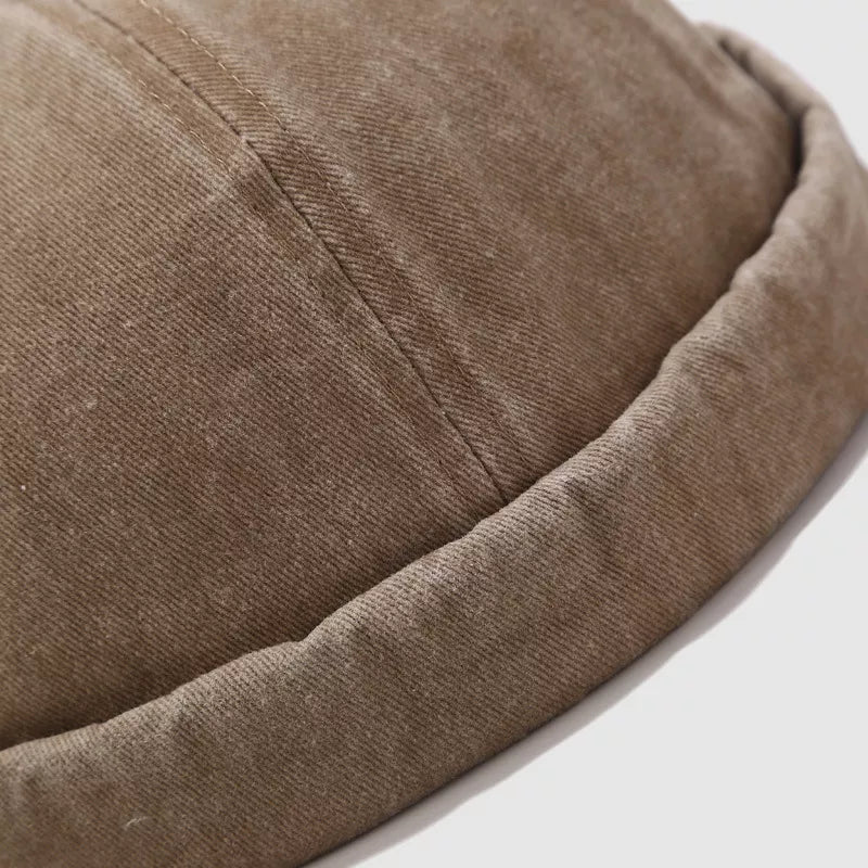 Vintage Washed Cotton Hat in Khaki with washed effect