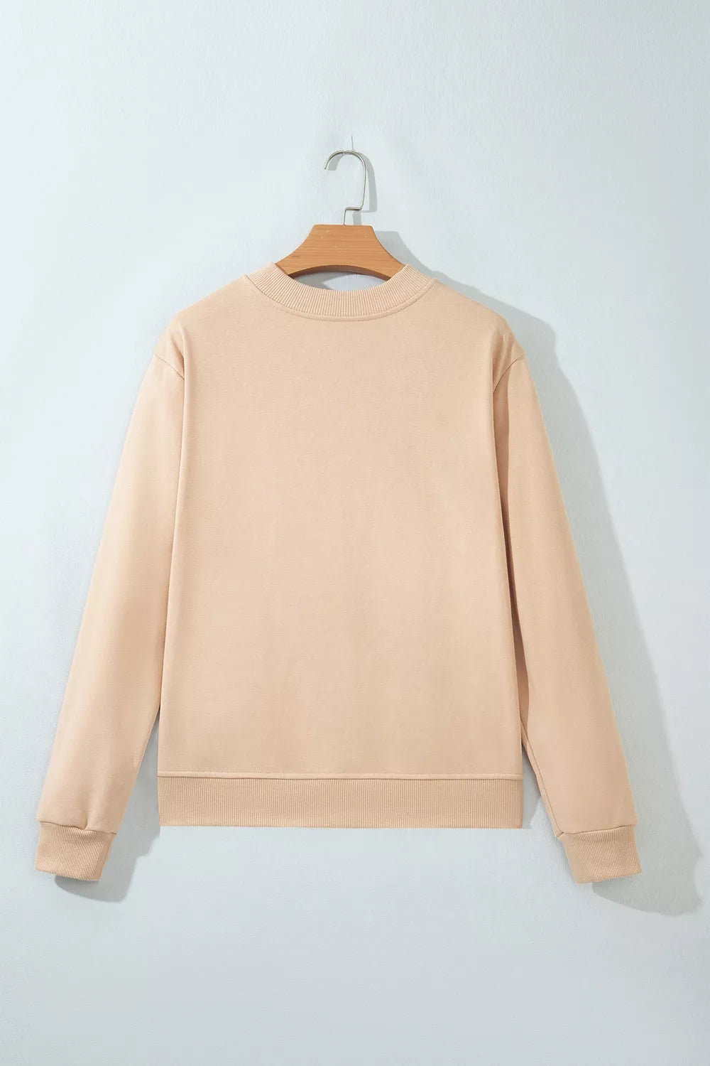 sweatshirt in Tan with embroidered and embroidery