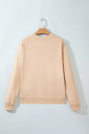 sweatshirt in Tan with embroidered and embroidery