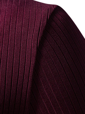 Burgundy ribbed henley t-shirt with vertical texture detail