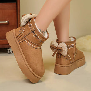 boots in camel featuring round toe and boxy fit