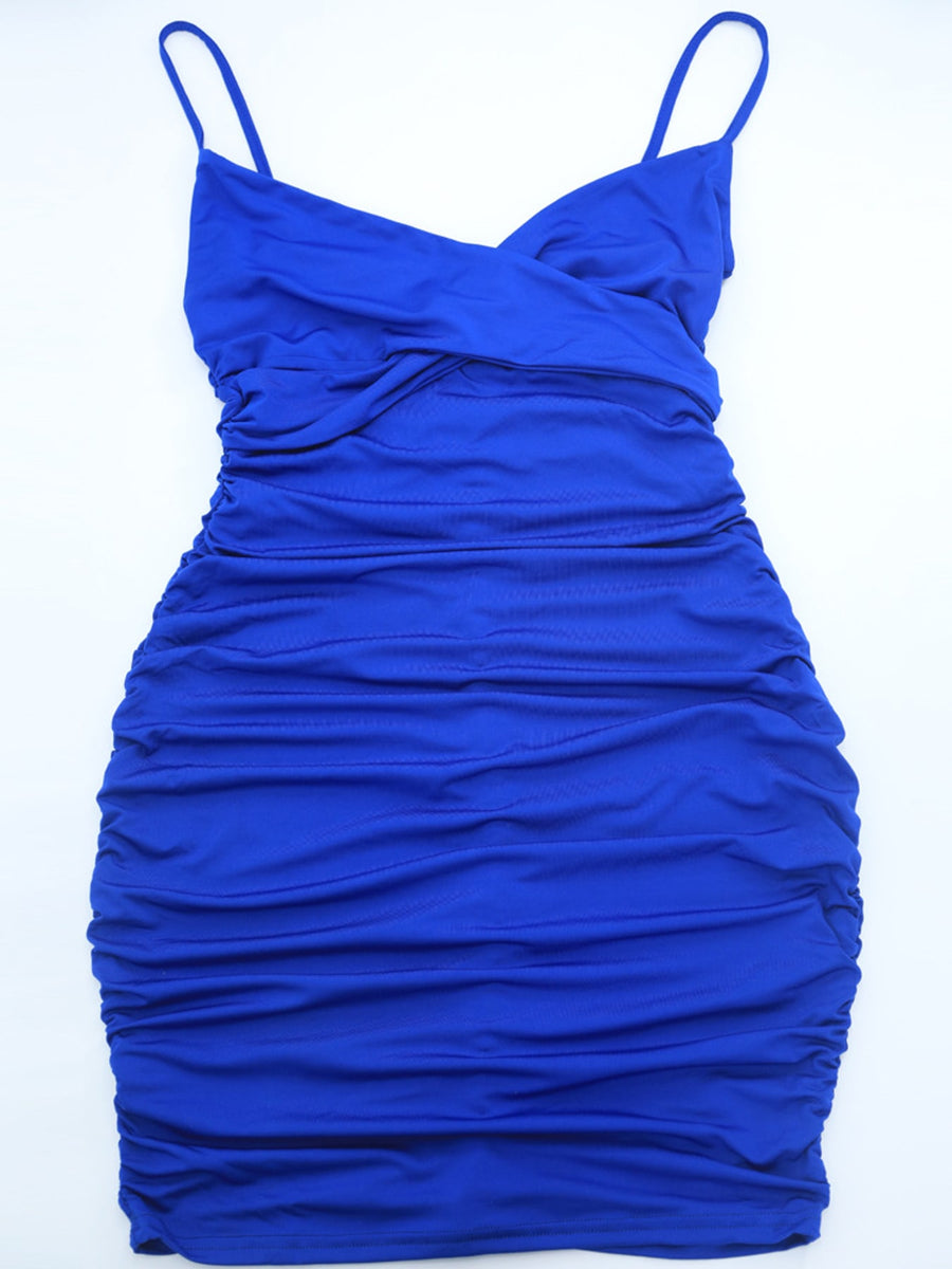 glam bodycon dress in Orange with deep v-neck