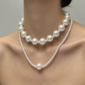 Elegant Double Layer Pearl Necklace option 5