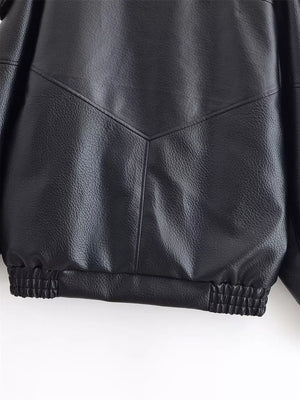 Asymmetrical Faux Leather Moto Jacket in Dark Brown