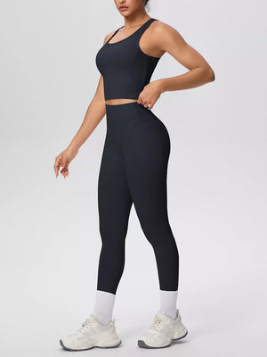 Blush Pink athletic tank with two-piece and sleeveless