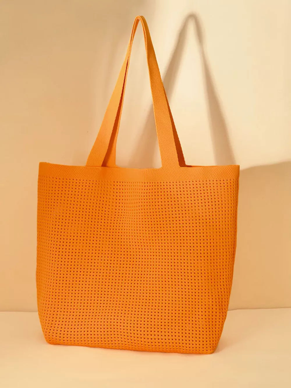 Lightweight Woven Shoulder Bag in Orange