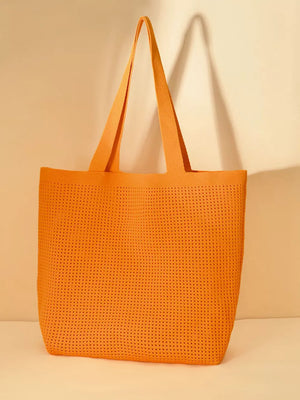 Lightweight Woven Shoulder Bag in Orange