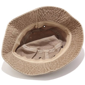 Wide Brim Bucket Hat in Khaki with wide brim