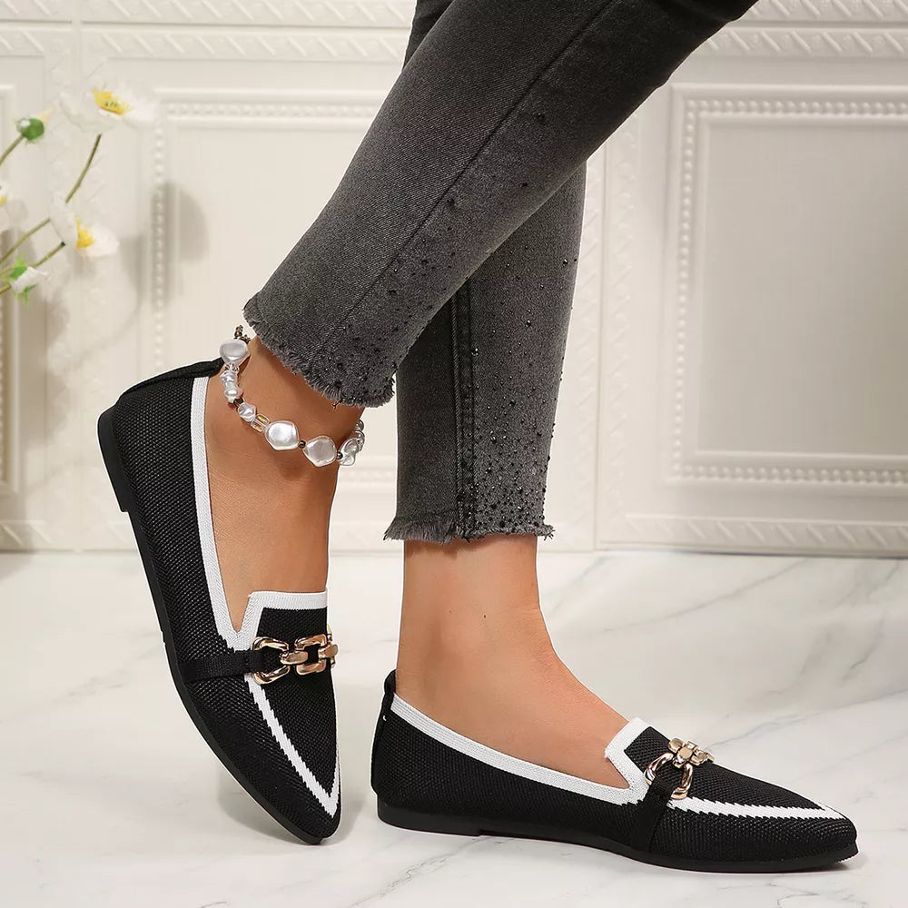 White slip-on shoes with full-length and slip-on