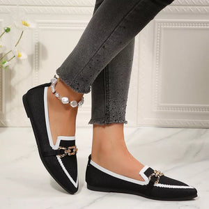 White slip-on shoes with full-length and slip-on