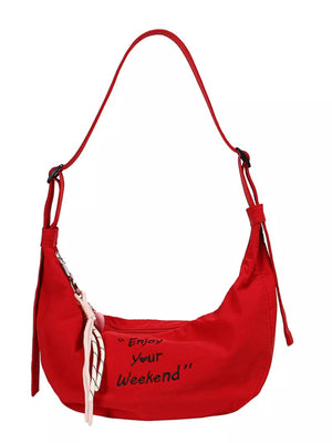 Adjustable Strap Shoulder Bag in red with adjustable straps
