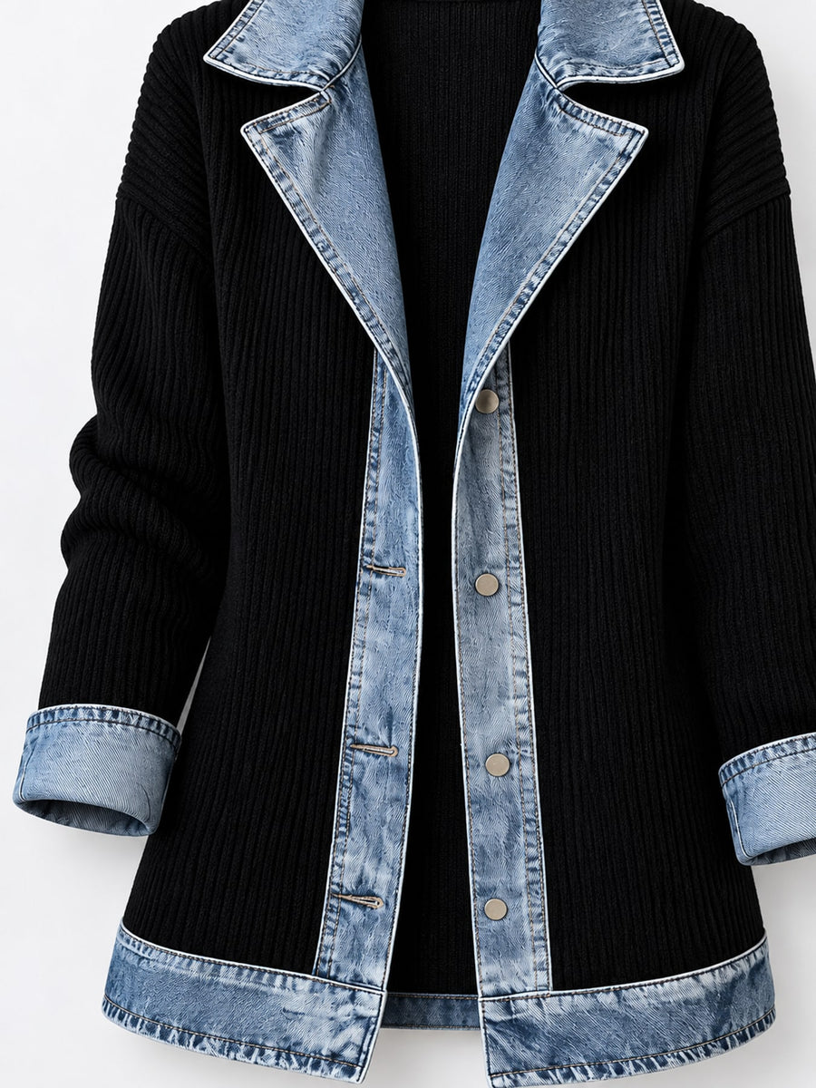 casual cardigan in Red with collared