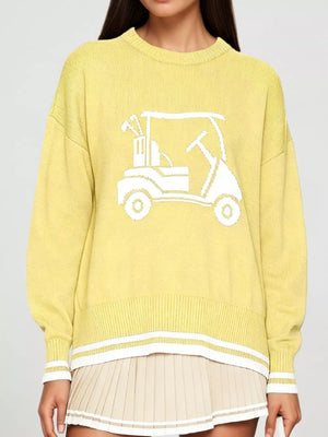 pullover sweater in white with ribbed and hip-length