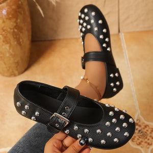 Black Mary Jane flats