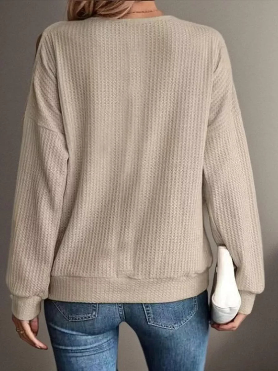 Khaki t-shirt with hip-length and pullover
