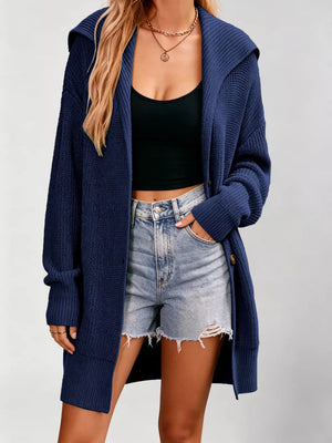 modern cardigan in Black with hooded