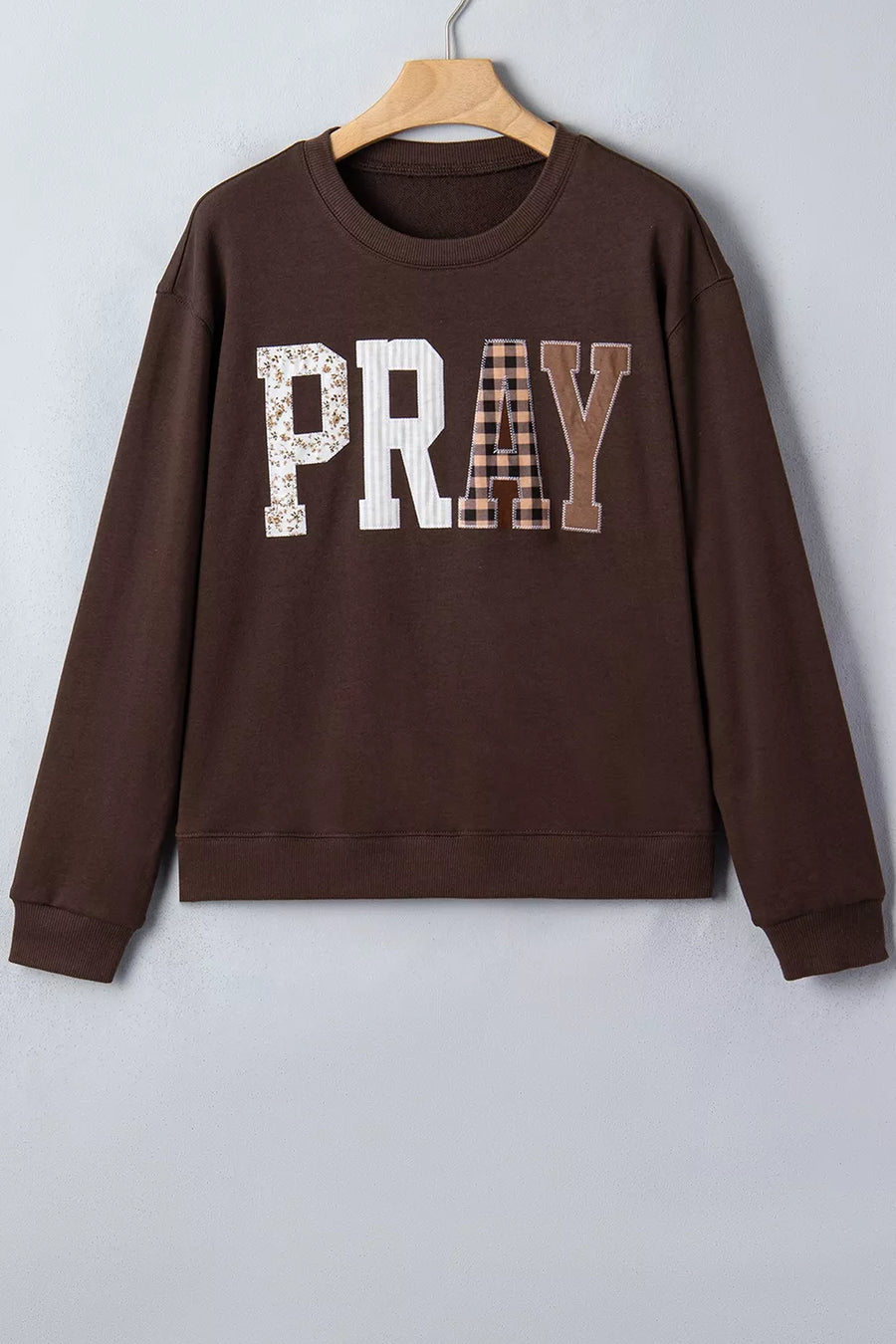 dark brown relaxed sweatshirt with crew neck