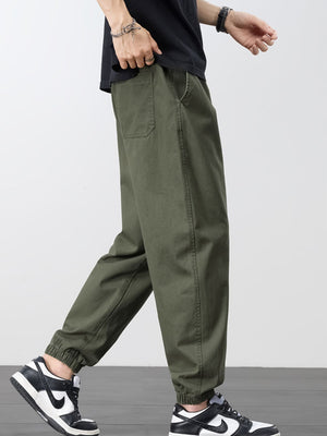joggers in Black with drawstring and full-length