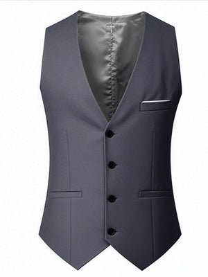 Light Blue Men's Plus Size Classic Fit Button Up Vest