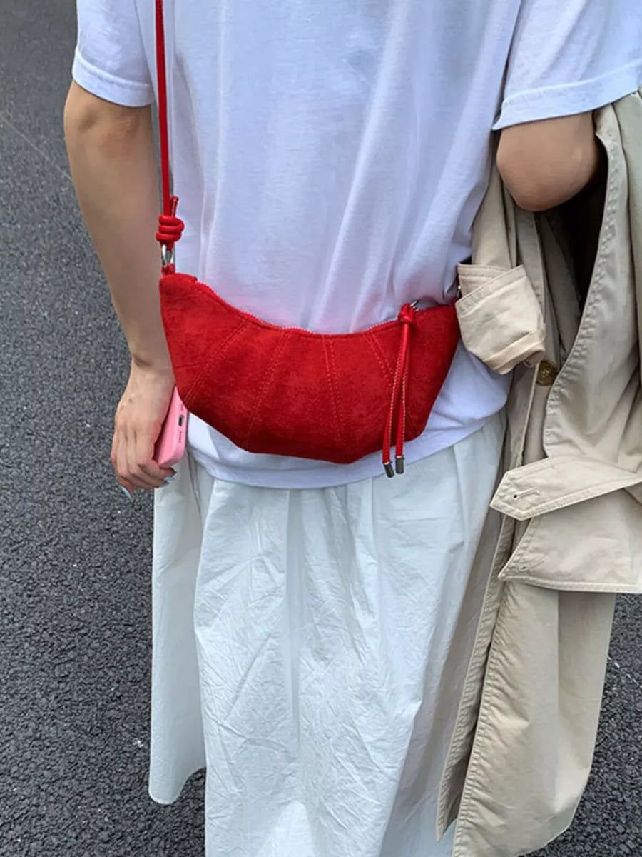 Spaghetti Strap Crossbody Bag in Red