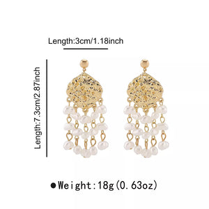 Synthetic Pearl,18K Gold-Plated,Alloy Care instructions: Avoid wearing during ex earrings in ivory with straight silhouette