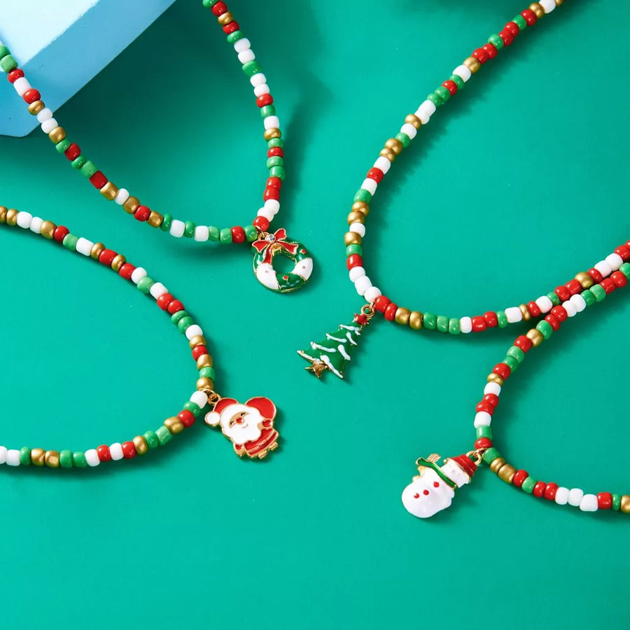 necklace in red featuring beaded and fitted fit