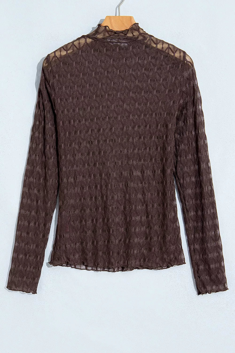 Coffee Brown blouse with hip-length and pullover