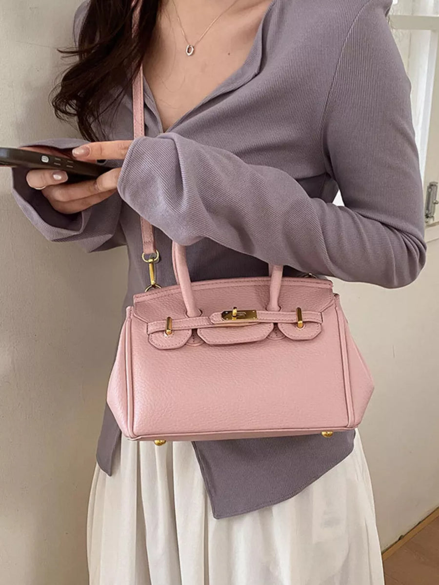 Grey Pu Leather Mini Crossbody Bag