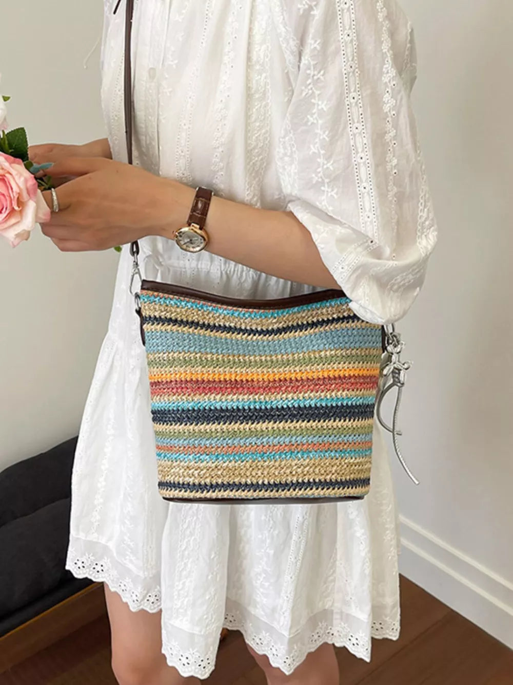 Polyester Imported Size &amp crossbody bag in orange with boxy silhouette