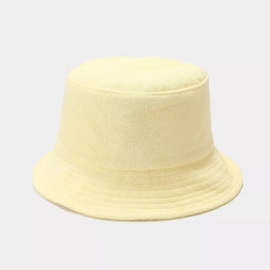 Solid Color Bucket Hat in Light Blue with ribbed brim