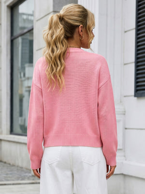 White cardigan with waist-length and open-front