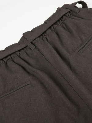 Men's High-Waisted Wide-Leg Capris in charcoal with belted
